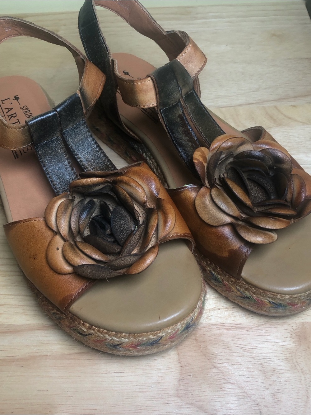 L'ARTISTE TEMPEST SANDALS 8-8.5 Platform Strap Hook And Loop Hippie Boho 39 - Picture 3 of 8